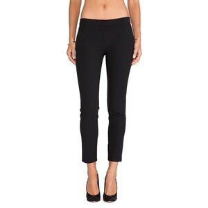 Tibi Ponte Knit Ankle Pants Size 10 Black Legging Cropped Stretch